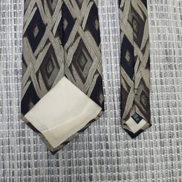 Fratelli Mens 100% Silk Neck Tie Handmade Italy Diamond Argyle Pattern Vintage - Picture 6 of 12